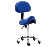 Sedie da salone, sedia a sella con supporto for la schiena, sgabello ergonomico con seduta a sella e ruote, sedia da salone, sedia da cucina, sgabello for la musica in casa e for la verniciatura.(Blue