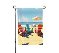 Sedie da spiaggia e paesaggi bandiere da giardino su entrambi i lati, bandiera all'aperto 71,1 x 101,6 cm bandiere per ornamenti da prato
