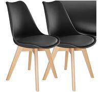 TecTake® Set di 2 Sedie da Cucina, Sedie Sala da Pranzo con Linee Moderne, Seduta Ergonomica, Materiali Resistenti e Confortevoli, Ideali per Ogni Ambiente - Nero