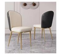 Sedie da Tavolo da Cucina, sedie da Pranzo, sedie da bancone in Pelle Vintage di metà secolo, sedie da Soggiorno for Il Tempo Libero, Sedia Laterale Imbottita con Gambe in Metallo Dorato(Black)