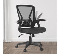 Sedie da ufficio ergonomiche con schienale medio, in rete, con altezza regolabile e supporto lombare, per casa, lavoro, studio