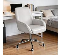 Sedie da ufficio moderne in pelle Comode sedie da computer Con rotelle Regolabili in altezza for casa, l'ufficio,camera da letto e toeletta(Grey)