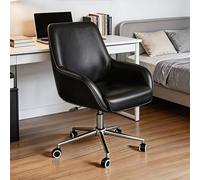 Sedie da ufficio moderne in pelle Comode sedie da computer Con rotelle Regolabili in altezza for casa, l'ufficio,camera da letto e toeletta(Black)