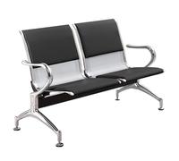 Sedie della sala d'attesa con i bracci, disposizione dei posti a sedere di cuoio di ricevimento per l'ufficio, l'aeroporto, la Banca - struttura d'acciaio durevole