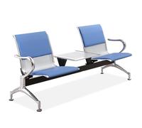 Sedie della sala d'attesa con la Tabella ed i bracci, il banco di ricevimento di Seat del cuoio dell'unità di elaborazione 2 per l'atrio, l'ospedale, l'aeroporto e la banca