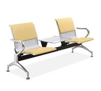 Sedie della sala d'attesa con la Tabella ed i bracci, il banco di ricevimento di Seat del cuoio dell'unità di elaborazione 2 per l'atrio, l'ospedale, l'aeroporto e la banca