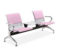 Sedie della sala d'attesa di PinkLeather con la Tabella & il banco di ricezione 2Seat delle braccia per i posti a sedere della hall dell'ospedale & della banca dell'ufficio dell'aeroporto