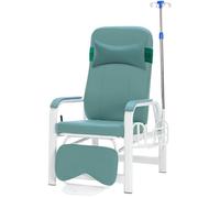 Sedie di accoglienza reclinabile medica sedia in sala d'attesa, Sedia a infusione regolabile con supporto per polo IV, Sedia a base di disegno di sangue sedile di flebotomia imbottita (green)