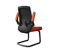 Sedie direzionali Sedia da ufficio direzionale con braccioli regolabili e sedia scrivania in rete schienale alto base a slitta in metallo for studio di lavoro for adulti Sostegno lombare(Orange)