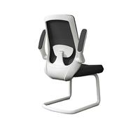 Sedie direzionali Sedia da ufficio direzionale con braccioli regolabili e sedia scrivania in rete schienale alto base a slitta in metallo for studio di lavoro for adulti Sostegno lombare(Bianco)