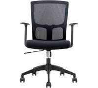 Sedie direzionali, Sedia da Ufficio Girevole Sedia da Ufficio ergonomica per Computer in Rete con Schienale Medio con bracciolo a Forma di T e Supporto Lombare per l'Home Office - Nero/Arancione