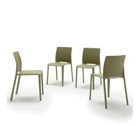 Sedie Emma, Set da 4, Verde Oliva