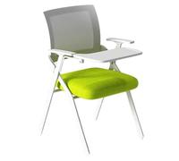 Sedie for reception, bracciolo for tablet ribaltabile, tessuto traspirante, robusta struttura in metallo, for sala d'attesa, riunioni, bar dell'hotel, centro di formazione scolastica(Green 1ps)