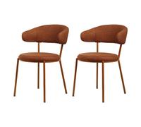 Rebecca Mobili Set 2 Sedie per Sala da Pranzo, Sedie Moderne, Tessuto Poliestere Acciaio, Arancione Scuro, Design Elegante - Misure HxLxP: 80,5 x 47,5 x 57,5 cm - Art. RE7031