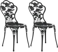 Sedie Giardino Da Cucina Moderne CPoltroncina Sedie Moderne da Bistrot 2 pz in per Cortile Parchi Balcone Giardino,N (Color:Nero)