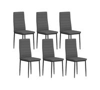 SEDIE HOMCOM IT835-483V04GY - Set 6 pranzo moderne imbottite