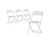 SEDIE HOMCOM IT83A-375V00WT - Set di 4 pieghevoli moderne in acciaio bianche