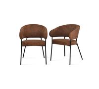 Sedie in ecopelle Dallas, Set da 2, Cognac