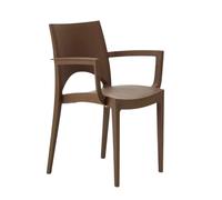 Grand Soleil Sedia Polipropilene con Braccioli, Paris, Teak