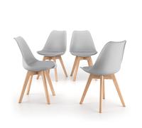 Sedie in stile nordico Greta, Set da 4, Grigio