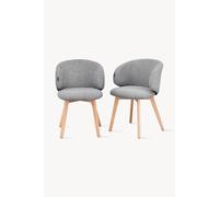 Sedie in tessuto Federica, Set da 2, Grigio