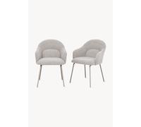 Sedie in tessuto Giulia, Set da 2, Grigio chiaro