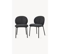 Sedie in tessuto Icaro, Set da 2, Grigio Scuro