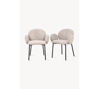 Sedie in tessuto Micky, Set da 2, Beige