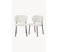 Sedie in tessuto Silvia, Set da 2, Bianco Panna