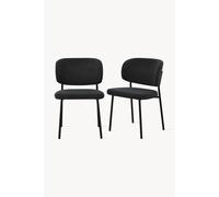 Sedie in tessuto Silvia, Set da 2, Grigio Scuro