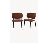 Sedie in tessuto Silvia, Set da 2, Rosso Mattone
