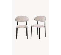 Sedie in tessuto Sofia, Set da 2, Beige