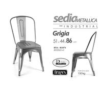 Sedie Metallo Pesante Design Industriale Vintage Shabby Chic Stile Tolix GRIGIO