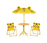SEDIE OUTSUNNY IT312-069YL - set da giardino bambini 4 pezzi con ombrellone regolabile e