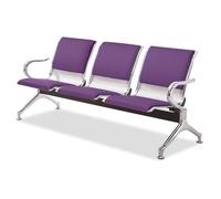 Sedie per reception aeroportuale a 3 posti, panca per sala d'attesa con braccioli, posti a sedere per ospiti in metallo per area di attesa, sedia da ufficio in pelle PU, per ufficio, ospedale, banca