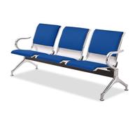 Sedie per reception aeroportuale a 3 posti, panca per sala d'attesa con braccioli, posti a sedere per ospiti in metallo per area di attesa, sedia da ufficio in pelle PU, per ufficio, ospedale, banca