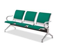 Sedie per reception aeroportuale a 3 posti, panca per sala d'attesa con braccioli, posti a sedere per ospiti in metallo per area di attesa, sedia da ufficio in pelle PU, per ufficio, ospedale, banca