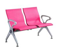 Sedie per Sala D'attesa a 2 Posti, Mobili per Reception, Panca da Ufficio, Panca per Hall in Similpelle, per Ufficio, Banca, Ospedale, Scuola, Barbiere, Aeroporto(Pink)