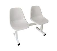 Sedie Per Sala D'Attesa - Sedie Da Ufficio A 2 Posti Per Reception, Panche Per Aeroporto, Banca, Ospedale, Salone Di Bellezza, Campo Da Basket, Scuola(White)