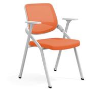 Sedie Pieghevoli Commerciali Con Schienale In Rete E Ruote Con Telaio In Acciaio E Imbottitura Per L'ufficio Domestico Sedia Per Reception Conferenze E Sale D'attesa Per Interni Ed Esterni(Orange)