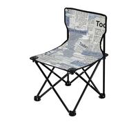 Sedie pieghevoli da campeggio per adulti in stile patchwork inglese blu e grigio per adulti, resistente e ultraleggera, borsa per il trasporto inclusa, sedia da prato per esterni