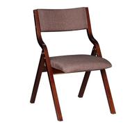 Sedie pieghevoli da cucina senza montaggio, con sedili imbottiti in lino, sedie da cucina portatili in legno per feste (stile 6)