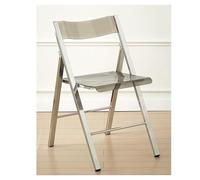 Sedie pieghevoli in acrilico trasparente: moderni sgabelli da bar impilabili con struttura in metallo, design leggero senza braccioli, per casa o ufficio (grigio)