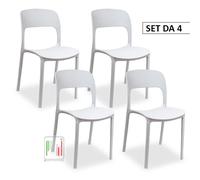 Sedie Polipropilene Impilabile Da lnterno Esterno moderna Mod Ariel kit da 2/4