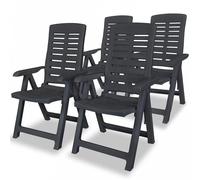 Sedie Reclinabili Giardino 4 pz in Plastica Antracite