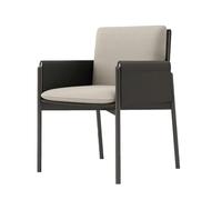 Sedie Sala da Pranzo Imbottite Moderne, Sedie Soggiorno Comode e Semplici con Braccioli, Cuscino Rimovibile per Sala da Pranzo, Ufficio, Area di Riposo(Black)