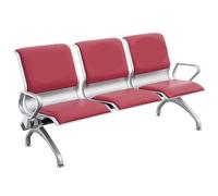 Sedie sala d'Attesa e Ricezione d'Ufficio in PU con Braccioli, Sedute per Ospiti 1/2/3 Posti & Panca per Sala d'Attesa, Adatto per Aeroporto, Clinica, Ospedale, Banca(Red,193*70*80cm/76*27*32")