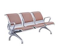 Sedie sala d'Attesa e Ricezione d'Ufficio in PU con Braccioli, Sedute per Ospiti 1/2/3 Posti & Panca per Sala d'Attesa, Adatto per Aeroporto, Clinica, Ospedale, Banca(Brown,193*70*80cm/76*27*32")