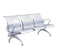 Sedie sala d'Attesa e Ricezione d'Ufficio in PU con Braccioli, Sedute per Ospiti 1/2/3 Posti & Panca per Sala d'Attesa, Adatto per Aeroporto, Clinica, Ospedale, Banca(Silver,193*70*80cm/76*27*32")