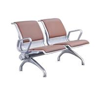 Sedie sala d'Attesa e Ricezione d'Ufficio in PU con Braccioli, Sedute per Ospiti 1/2/3 Posti & Panca per Sala d'Attesa, Adatto per Aeroporto, Clinica, Ospedale, Banca(Brown,136*70*80cm/54*27*32")